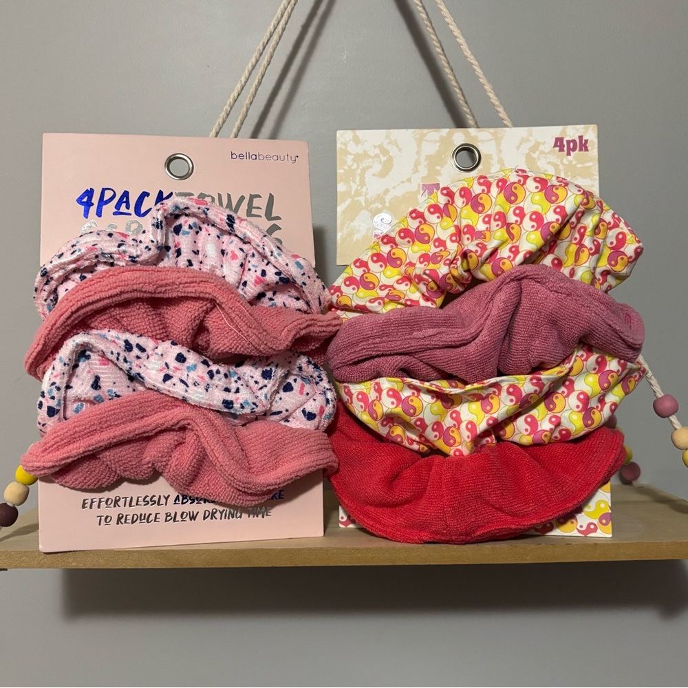 2 Towel Hair Scrunchies